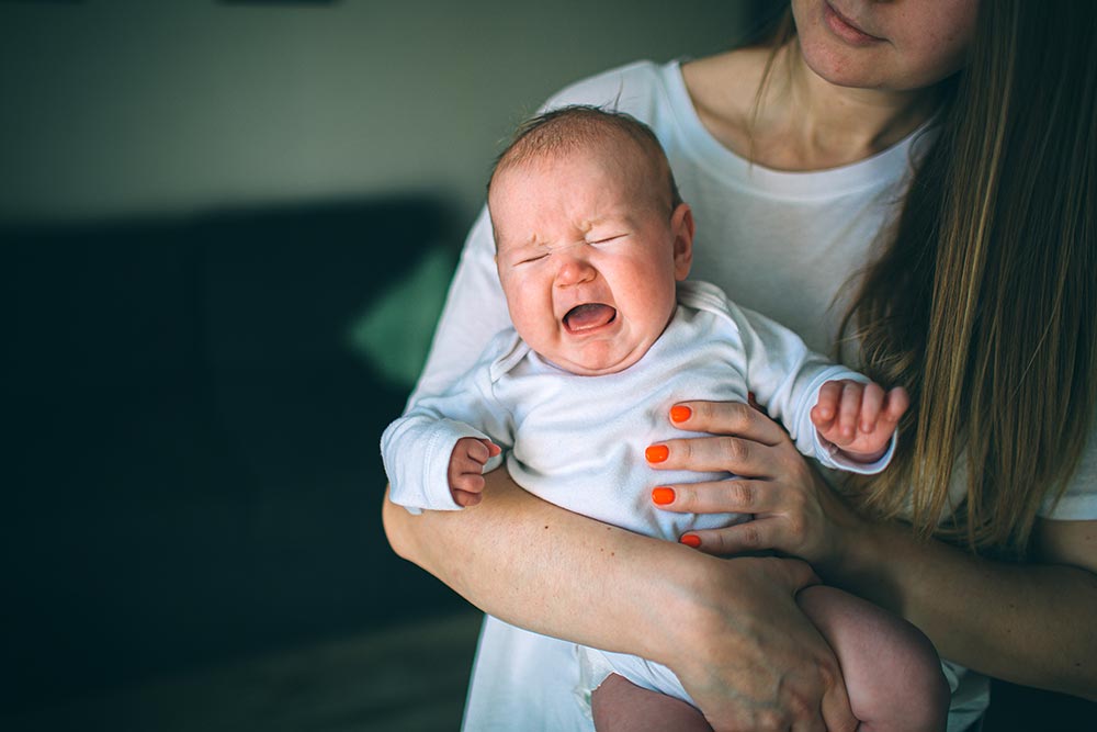 newborn baby screaming